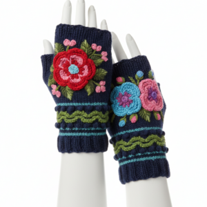Bohemian Fingerless Wool Gloves | Hand-Knitted in Nepal | Hippie Festival Winter Gloves