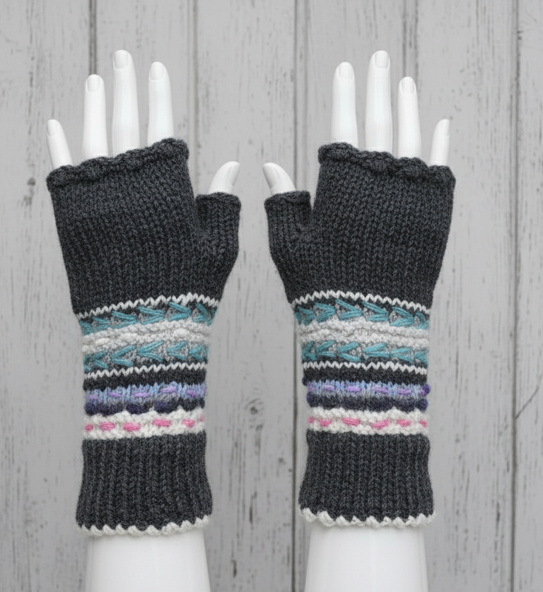 Handcrafted Himalayan Fingerless Gloves | Warm Wool Gloves for Boho & Hippie Fashion