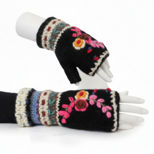 Himalayan Hand-Knit Fingerless Gloves | Eco-Friendly Winter Accessories