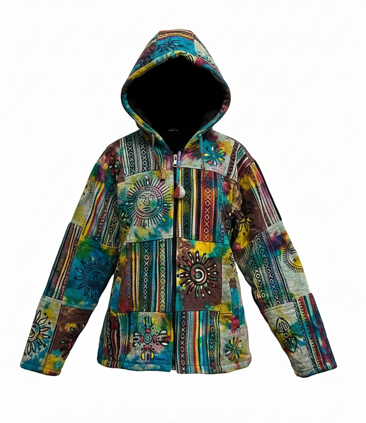 Unisex Gheri Patchwork Jacket | Boho Himalayan Style