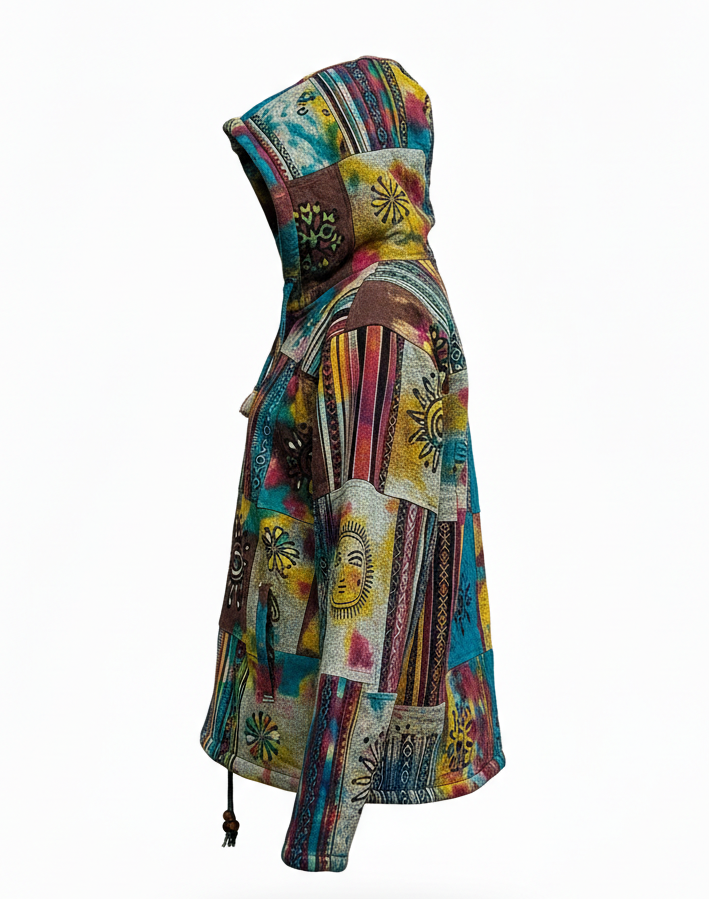 Unisex Gheri Patchwork Jacket | Boho Himalayan Style