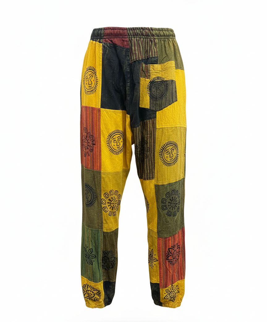 Ethnic Gheri Patchwork Pants Made in Nepal – Hippie Streetwear | Wholesale Boho Fashion