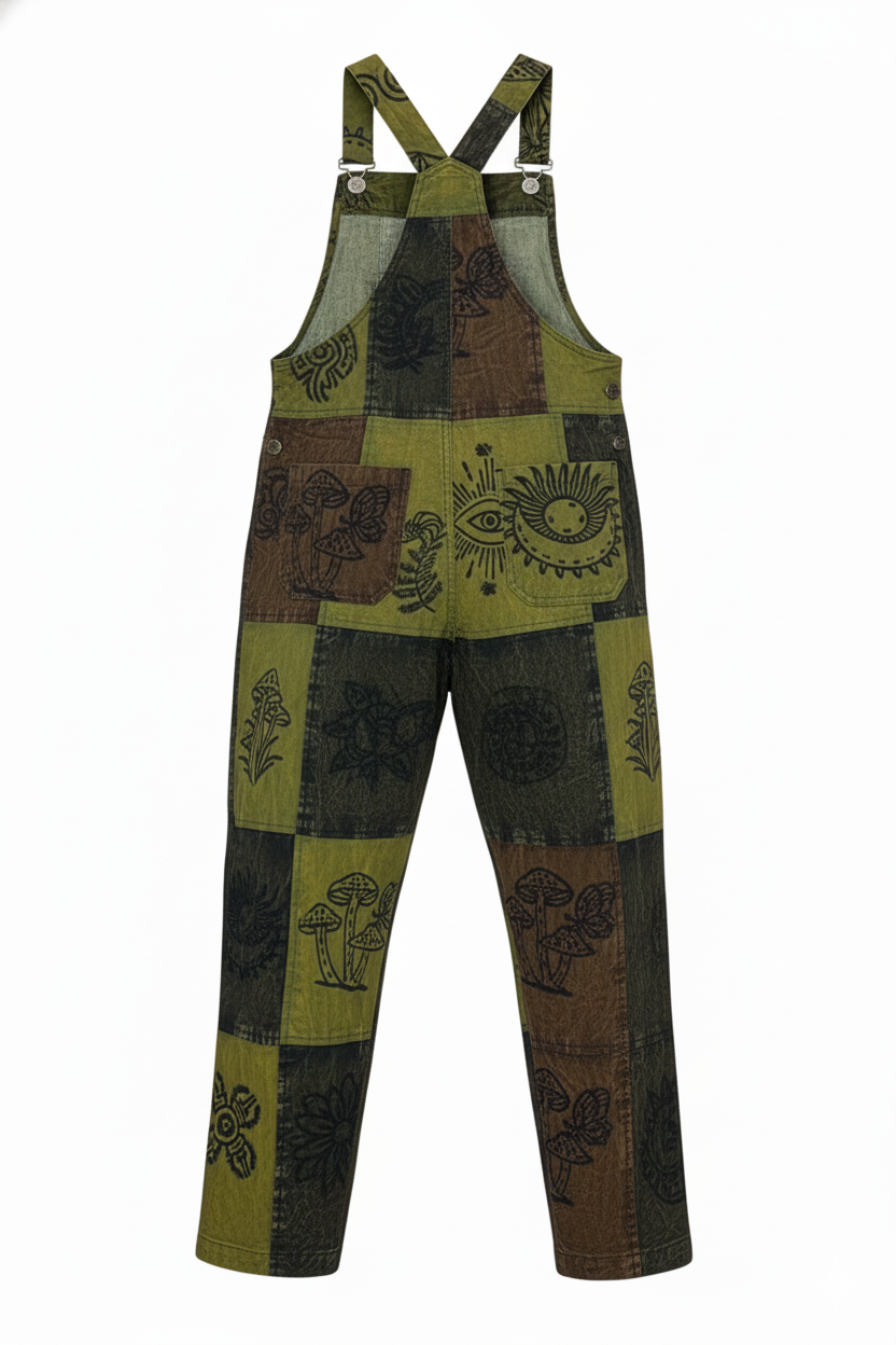 Bohemian Patchwork Cotton Dungarees – Handmade Hippie Festival Overalls | Wholesale