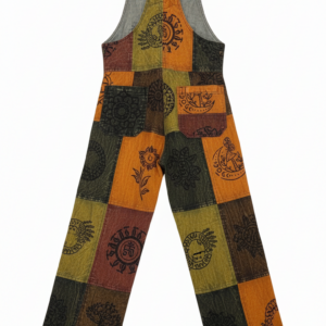 Unisex Hippie Patchwork Overalls – Handmade Cotton Boho Festival Dungarees | Wholesale