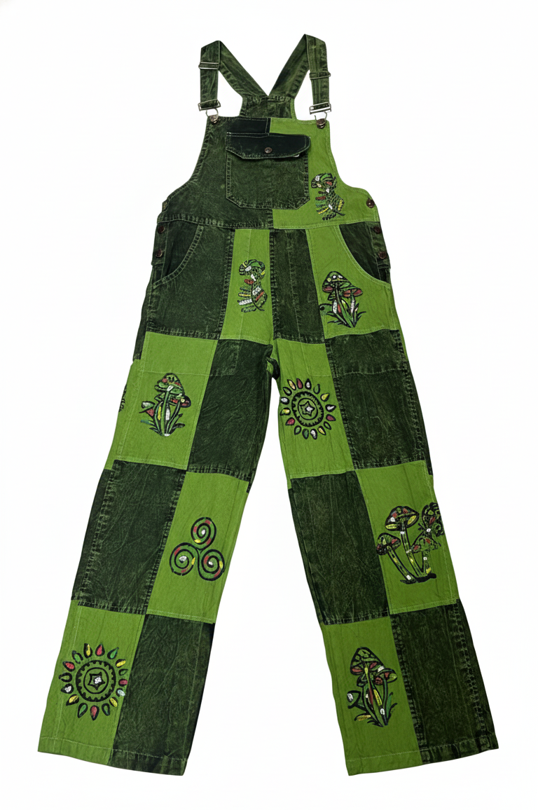 Gypsy Boho Patchwork Cotton Overalls – Handmade Festival Dungarees | Bulk Wholesale