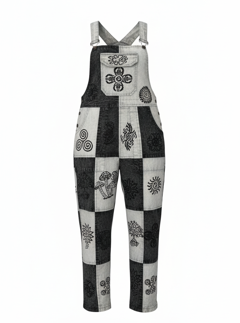 Nomad Boho Patchwork Overalls – Handmade Cotton Hippie Festival Dungarees | Wholesale