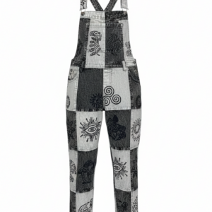 Retro Hippie Patchwork Cotton Overalls – Bohemian Festival Dungarees | Wholesale