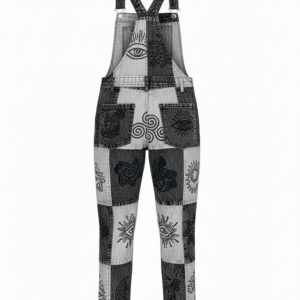 Retro Hippie Patchwork Cotton Overalls – Bohemian Festival Dungarees | Wholesale