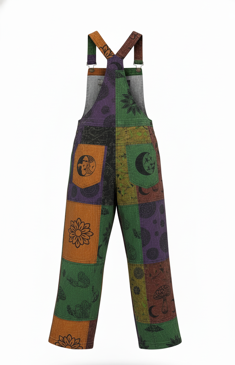 Handmade Nepal Patchwork Dungarees – Hippie Boho Cotton Overalls | Bulk Order