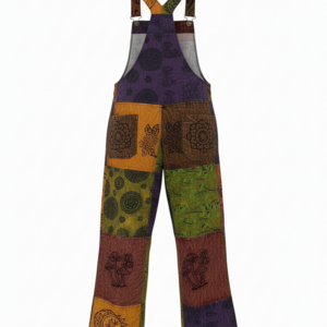 Premium Hippie Patchwork Overalls – Handmade Boho Cotton Festival Dungarees | Wholesale