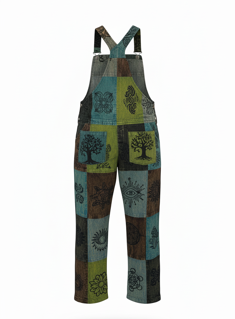 Artisan Cotton Patchwork Overalls – Handmade Hippie Bohemian Festival Wear | Nepal Wholesale