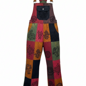 Handmade Festival Hippie Overalls – Colorful Cotton Patchwork Boho Dungarees | Wholesale