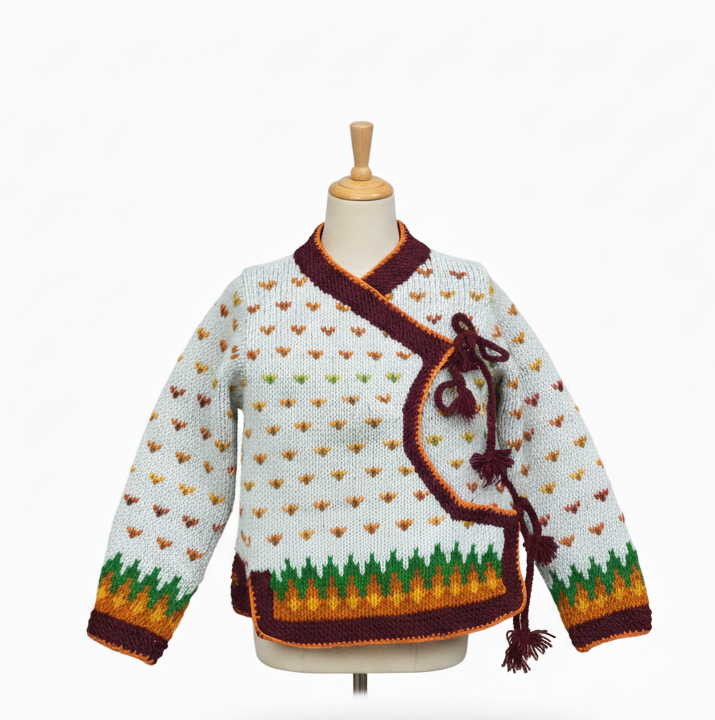 Hand Knitted Woolen Cholo Jacket for Women – Himalayan Boho Hippie Winter Jacket | Nepal Wholesale