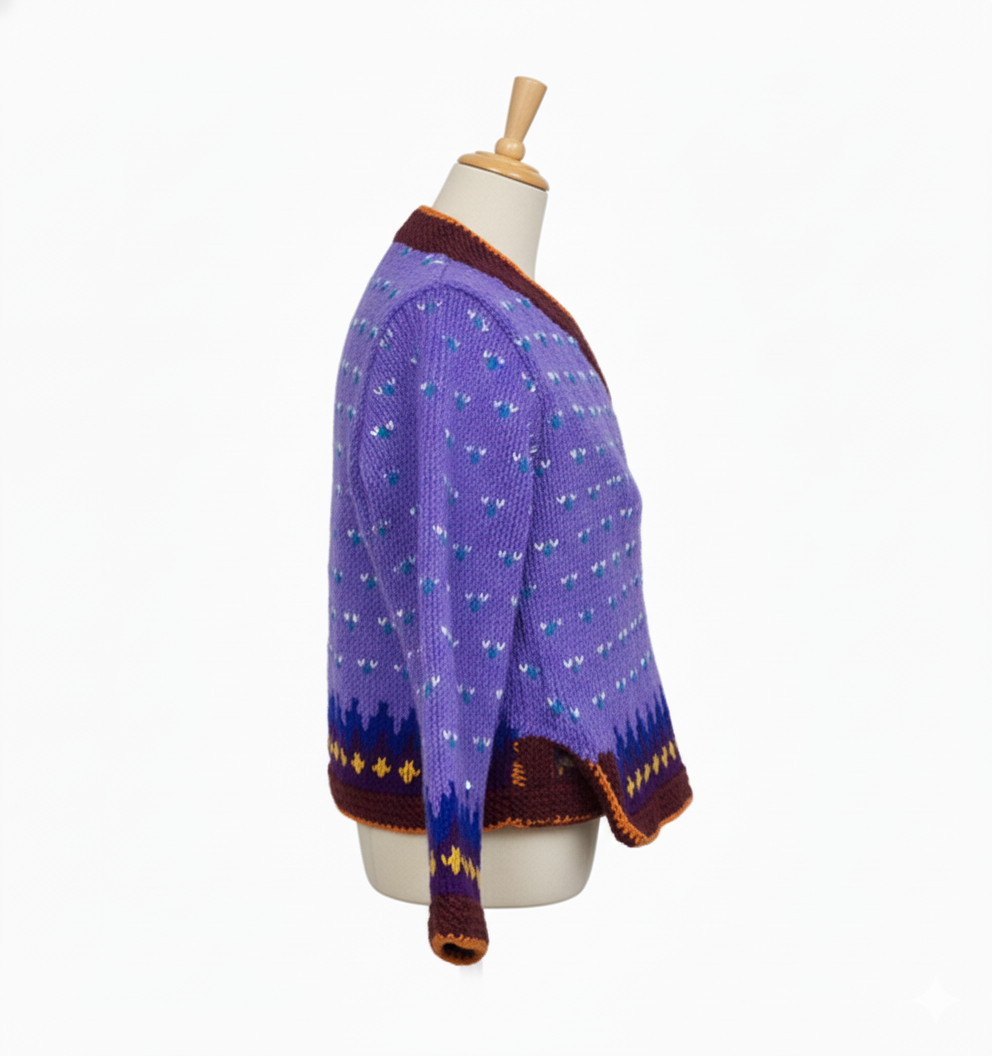 Hand Knitted Woolen Cholo Jacket for Ladies