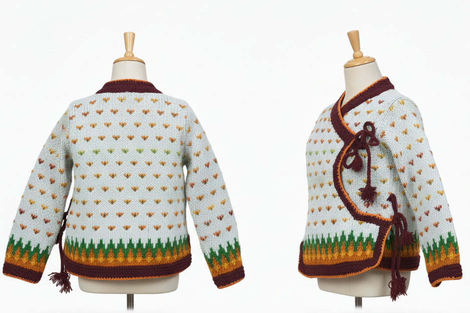 Hand Knitted Woolen Cholo Jacket for Women – Himalayan Boho Hippie Winter Jacket | Nepal Wholesale