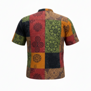 Boho Patch Print Half Shirt – Handmade Hippie Festival Wear | Wholesale Bulk Supplier