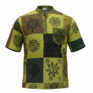 Handmade Bohemian Patch Print Shirt – Hippie Festival Half Shirt | Bulk Wholesale Clothing