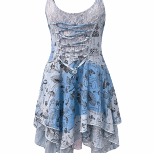 Hippie Sleeveless Summer Dress with Mushroom Print