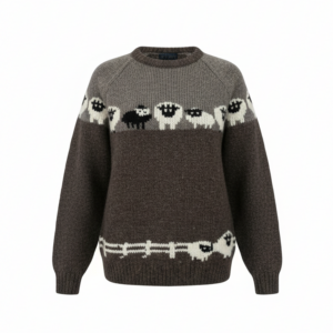 Hand-Knitted Sheep Scene NZ Wool Jumper – Traditional Himalayan Sweater | Wholesale Nepal