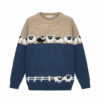 Hand-Knitted Himalayan Wool Jumper with Sheep Scene – Cozy Boho Winter Sweater | Wholesale Nepal