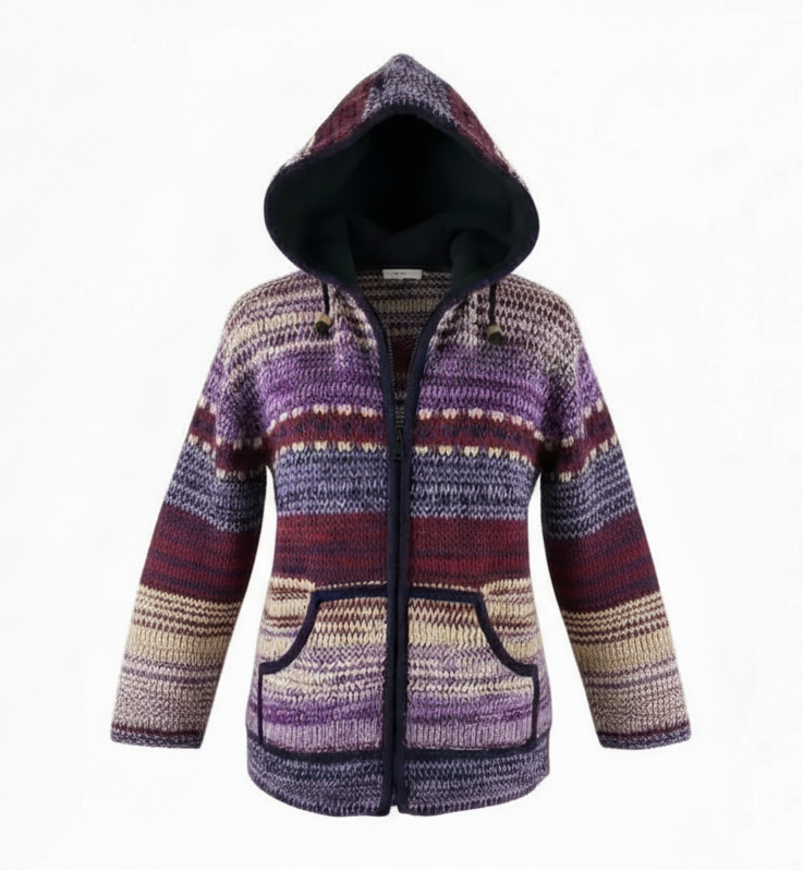 Premium Sherpa Wool Jacket from Nepal – Handmade Himalayan Fleece Lined Hippie Jacket | Bulk Wholesale