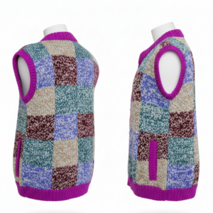 Hand Knitted Patchwork Wool Vest – Boho Hippie Style | Wholesale Supplier