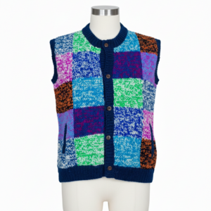 Hand Knitted Patchwork Wool Vest – Boho Hippie Style | Wholesale Supplier
