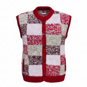 Colorful Patchwork Wool Vest – Hand Knitted Festival Fashion | Wholesale
