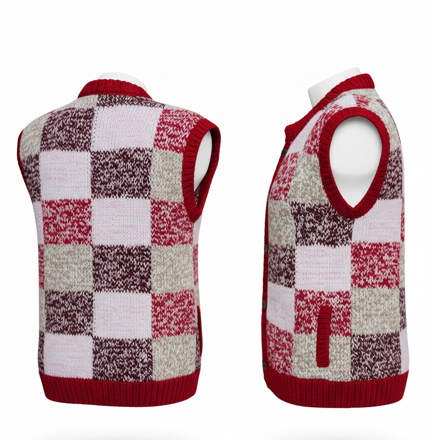 Colorful Patchwork Wool Vest – Hand Knitted Festival Fashion | Wholesale