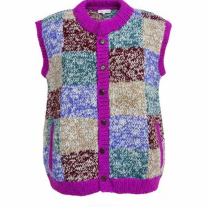 Hand Knitted Half Patchwork Wool Vest