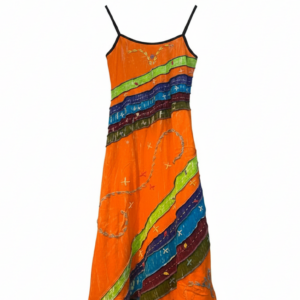 Boho Chic Patchwork Sundress – Nepal Handmade Batik Cotton Dress