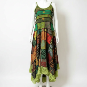Free Spirit Boho Sundress – Hippie Patchwork Batik Dress Nepal