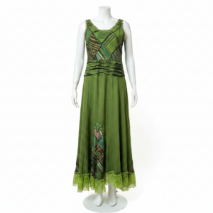 Nepal Patchwork Batik Sundress – Boho Hippie Cotton Festival Dress for Women