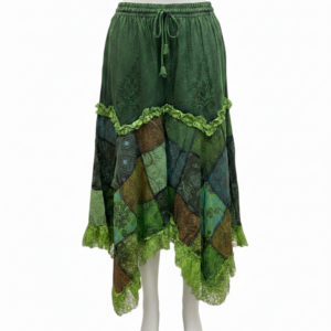 Hippie Style Patchwork Lace Skirt – Handmade Boho Gypsy Skirt from Nepal