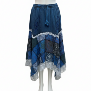 Hippie Style Patchwork Lace Skirt – Handmade Boho Gypsy Skirt from Nepal