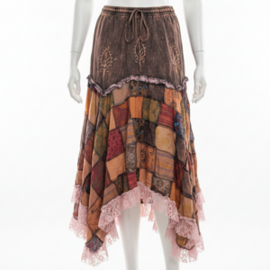 Alternative view of Handmade Patchwork Lace Hippie Skirt – Boho Gypsy Fashion from Nepal