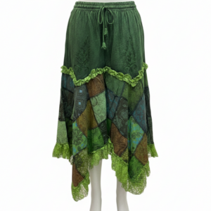 Hippie Style Patchwork Lace Skirt – Handmade Boho Gypsy Skirt from Nepal