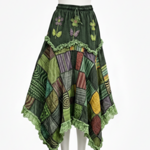 Patchwork Boho Lace Skirt – Hippie Gypsy Summer Festival Outfit