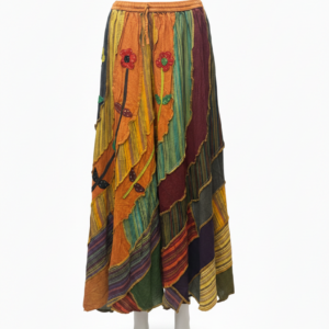 Sustainable Patchwork Cotton Wrapper – Boho Hippie Chic Dress