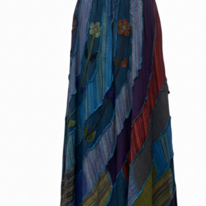 Patchwork Cotton Wrap Dress for Women – Boho Chic Festival Summer Wear
