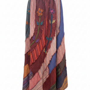 Gypsy Boho Patchwork Cotton Wrap Dress – Handmade Summer Clothing