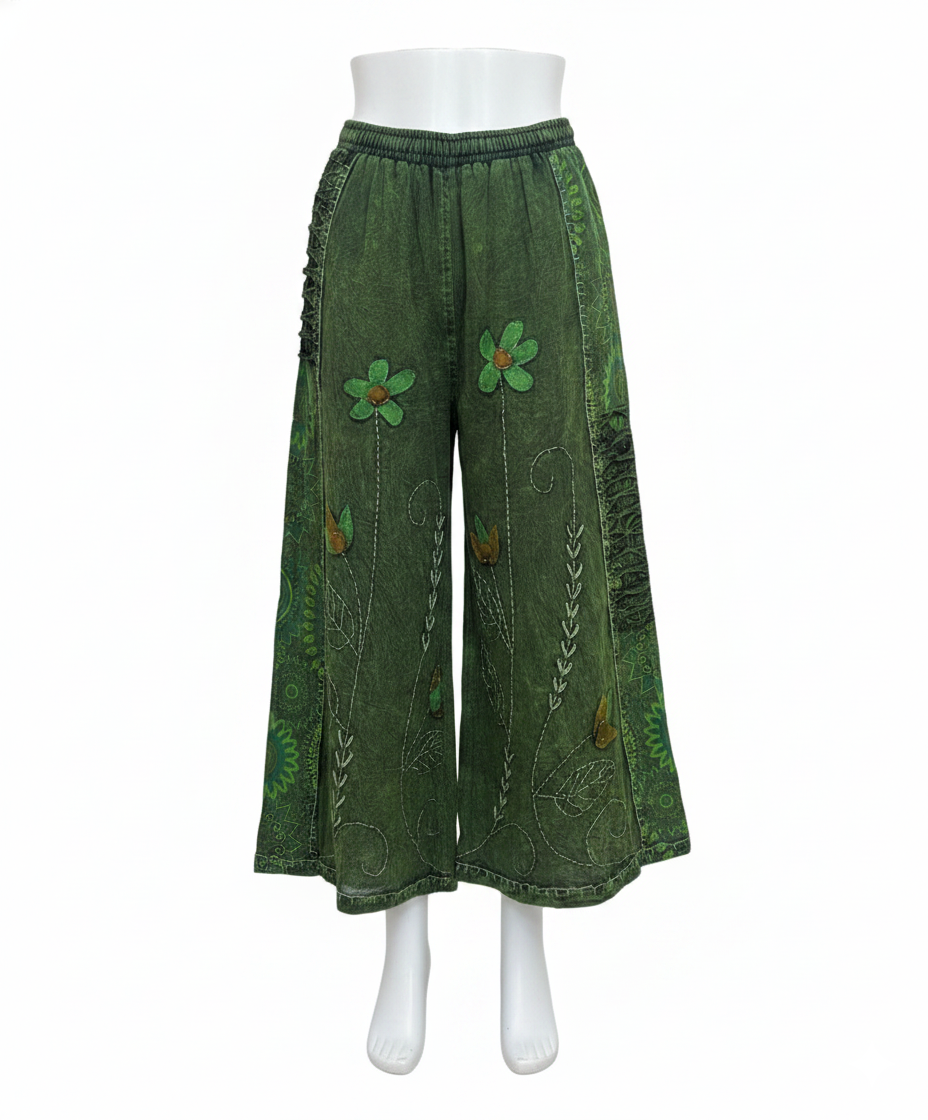 Hippie Style Razor Cut Sinker Cotton Trouser
