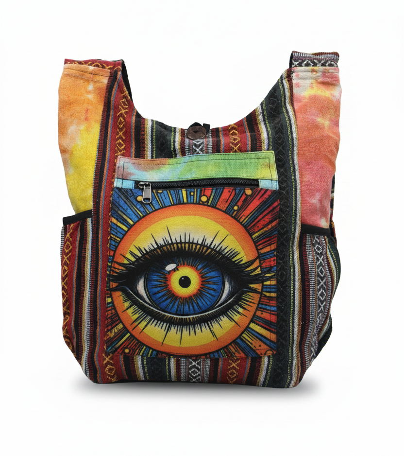Eco-Friendly Handmade Boho Shoulder Bag – Unique Hippie Festival Accessory