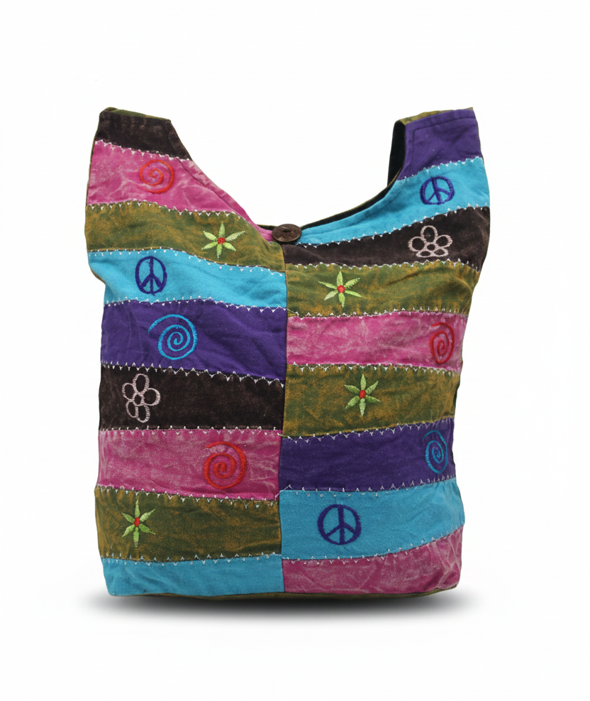 Nepal Handmade Hippie Shoulder Bag – Bohemian Festival Crossbody Purse