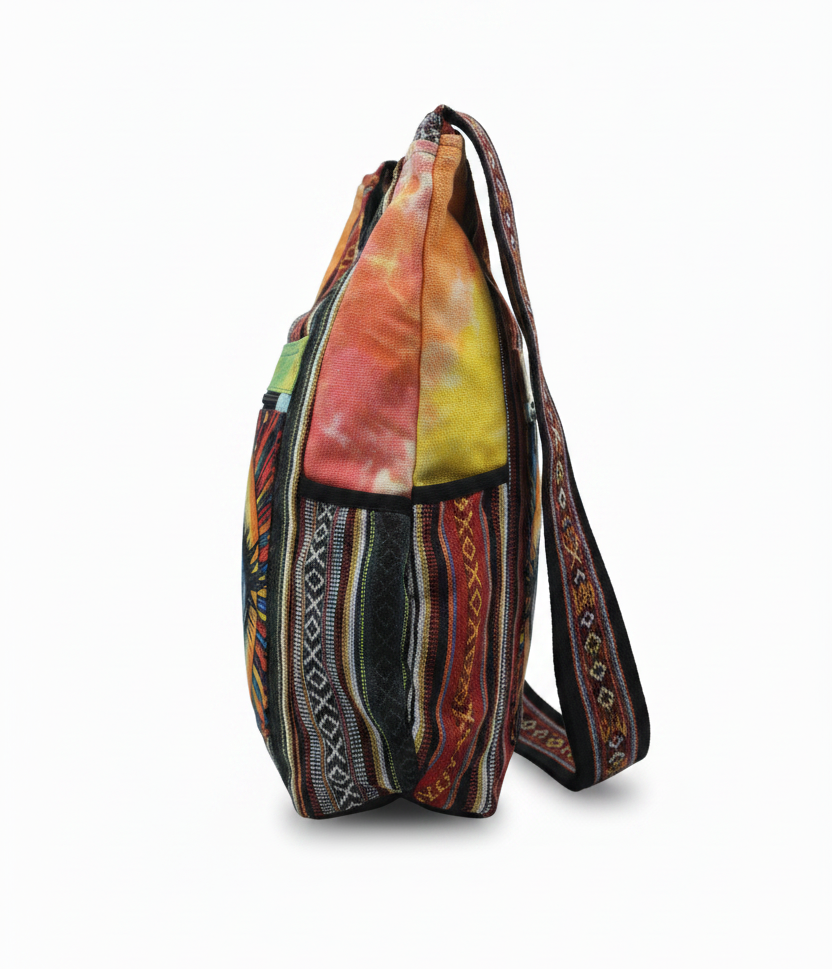 Eco-Friendly Handmade Boho Shoulder Bag – Unique Hippie Festival Accessory - Image 2