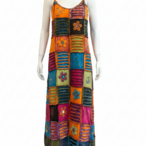 Hippie Style Razor Cut and hand Embroidery Patchwork Dress